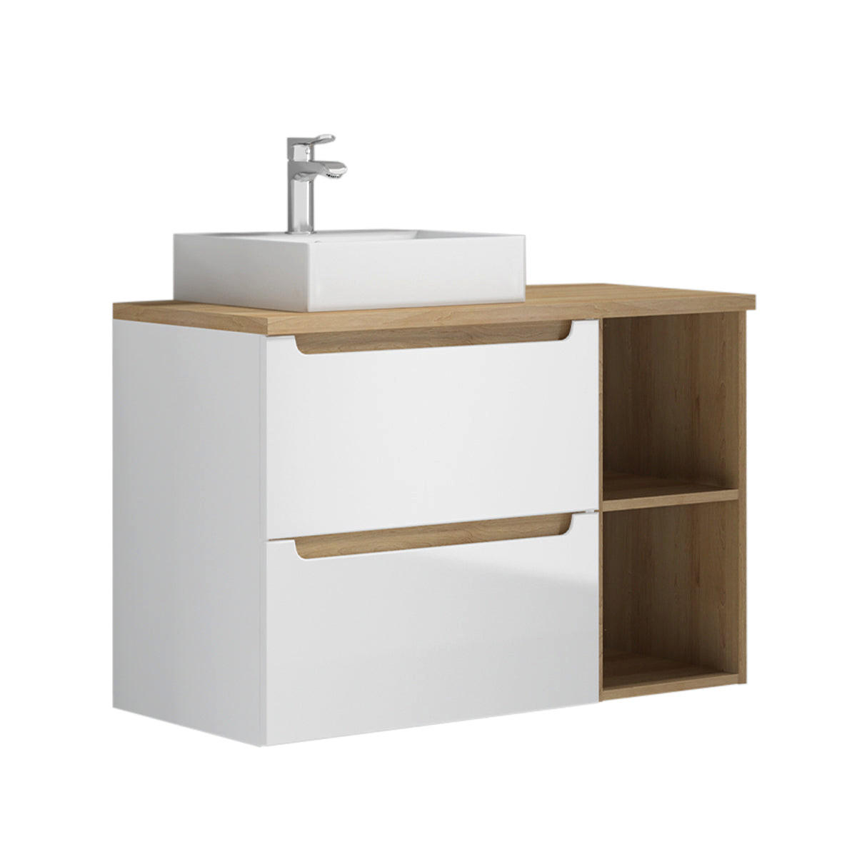 WASCHTISCH 90cm Livia Weiß - Weiß, Holzwerkstoff (90/62.5/46cm) - Petits-meubles