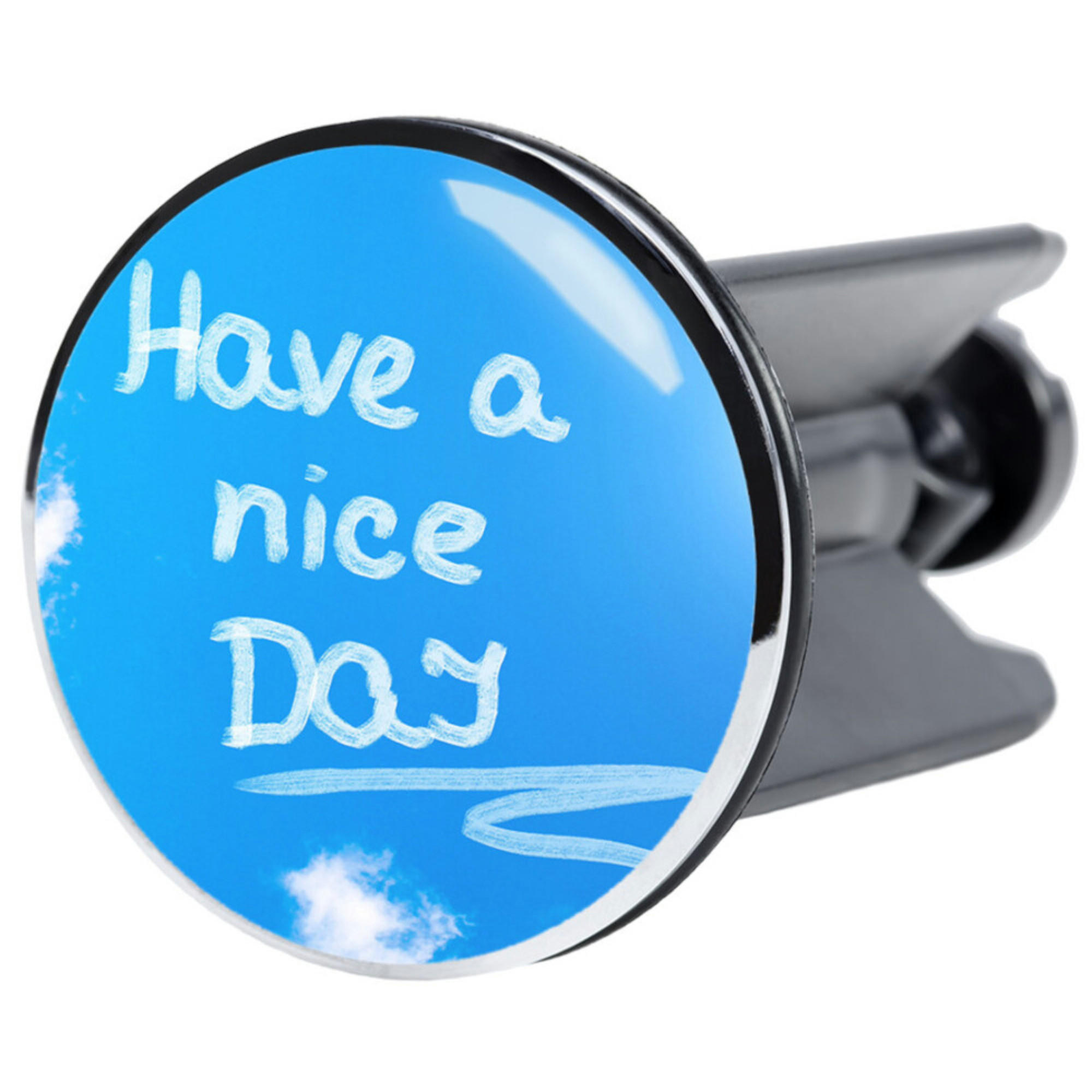 WASCHBECKENSTÖPSEL Have a nice day - Blau, Kunststoff/Metall (4/7/7cm) - Sanilo