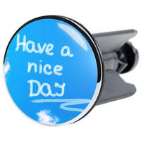 WASCHBECKENSTÖPSEL Have a nice day - Blau, Kunststoff/Metall (4/7/7cm) - Sanilo