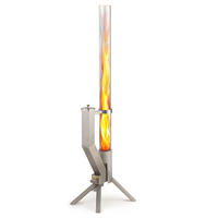 FEUERROHR – elegante Edelstahl Feuersäule und Pelletfackel - silber - Silberfarben, Metall (36/130.6/35cm) - Gardenflare
