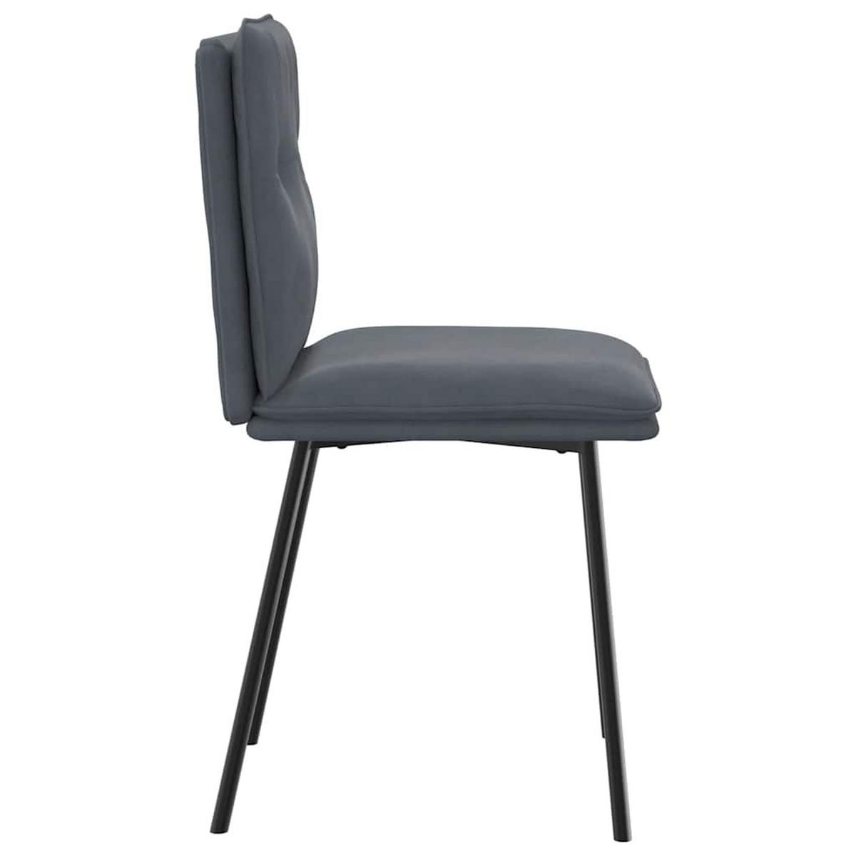 ESSZIMMERSTÜHLE 2 Stk. Dunkelgrau Samt 45*54*83cm - Grau, Metall (45/83/54cm) - ZMH