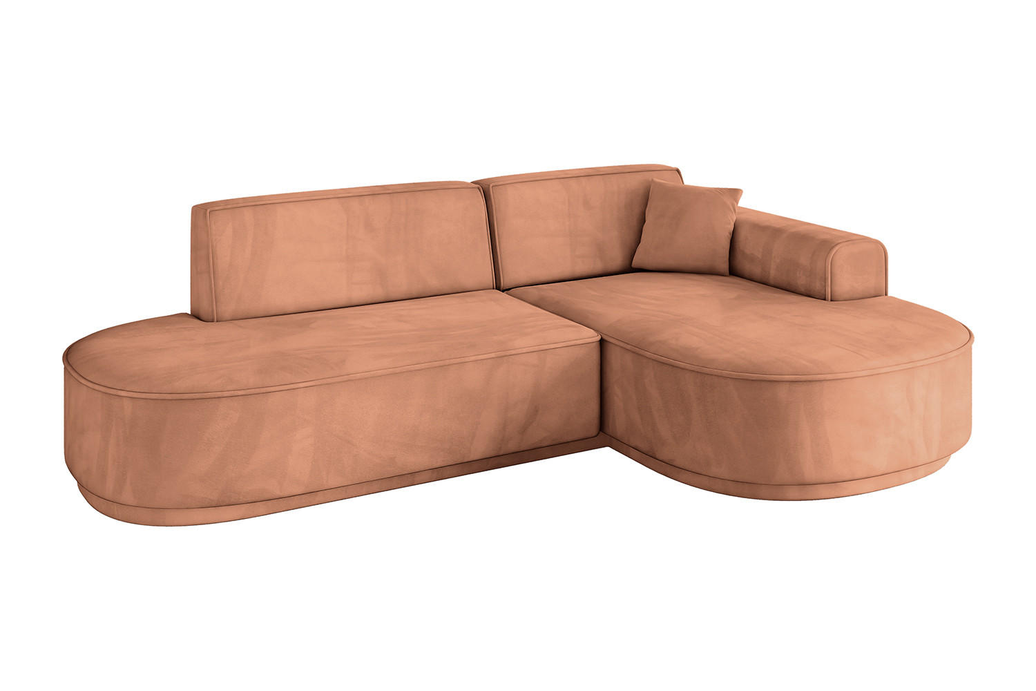 ECKSOFA Ottomane Rechts MARI-L1-v3 - 243x171x83 cm Orange Velours - Schwarz/Orange, Holzwerkstoff/Kunststoff (171/243cm) - ALTDECOR