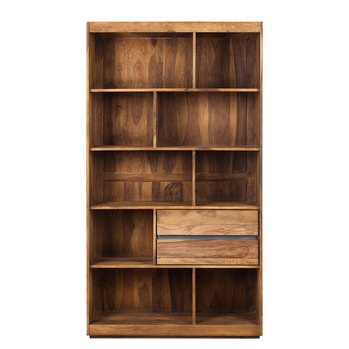 REGAL - Sheesham massiv - Sheeshamfarben, Holz (102/180/40cm) - home24