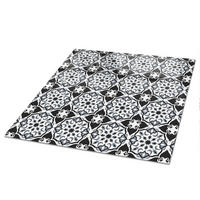 TISCHPLATTE 50x50 cm – Schwarz-Weiß-Symmetrie - Schwarz, Glas (50/50/0.4cm) - Wallfluent