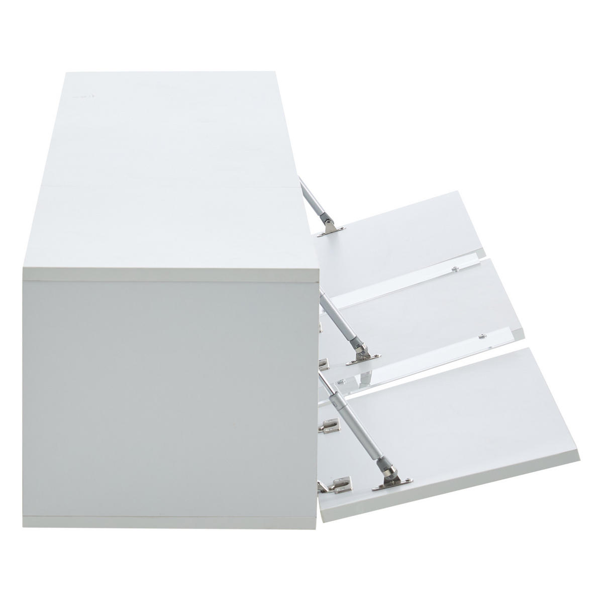 LOWBOARD Wand-TV-Schrank 180/35/30 cm aus Spanplatte mit LED-Beleuchtung und Hochglanzfront Weiß - Weiß, Holzwerkstoff (180/30/35cm) - Modenvie