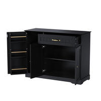 SIDEBOARD aus MDF 107x40x83 cm Schwarz mit 3 Türen, Schublade und verstellbaren Fächern - Schwarz, Holzwerkstoff (107/83.4/40cm) - IVMEU