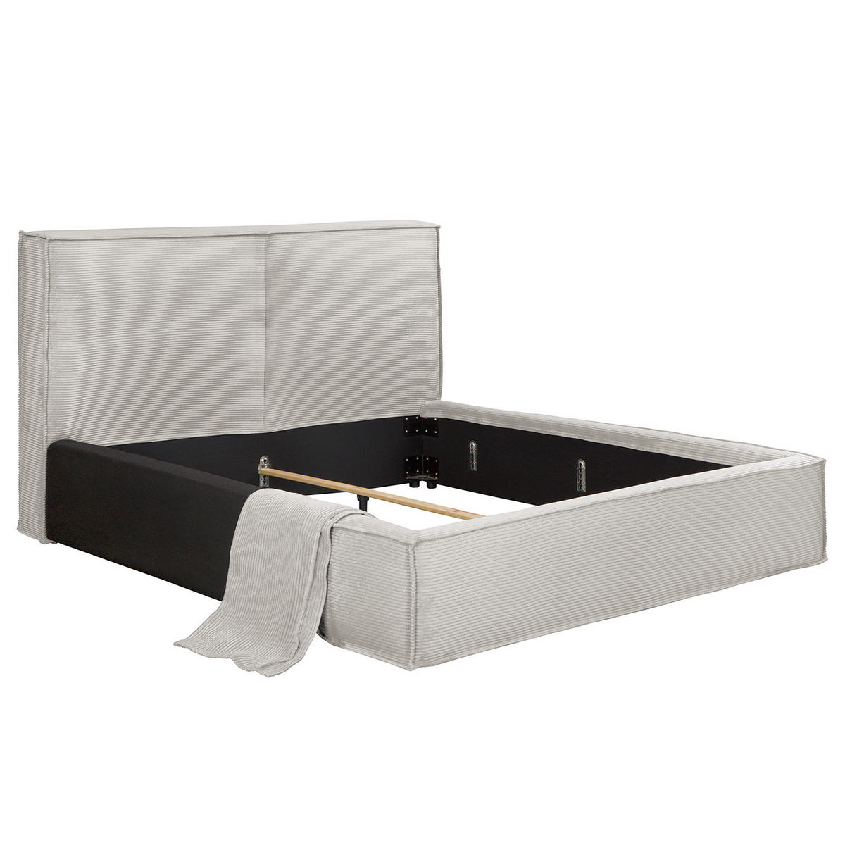 POLSTERBETT - Hellgrau, Textil (220/200cm) - home24