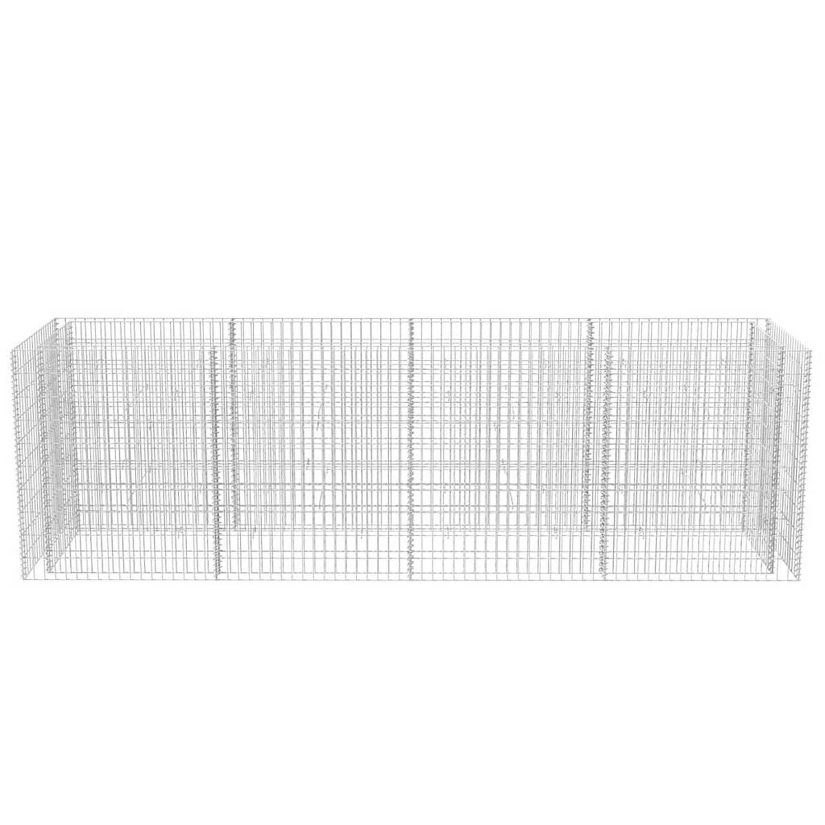 GABIONEN-HOCHBEET Stahl 360x90x100 cm - Silberfarben, Metall (360/100/90cm)