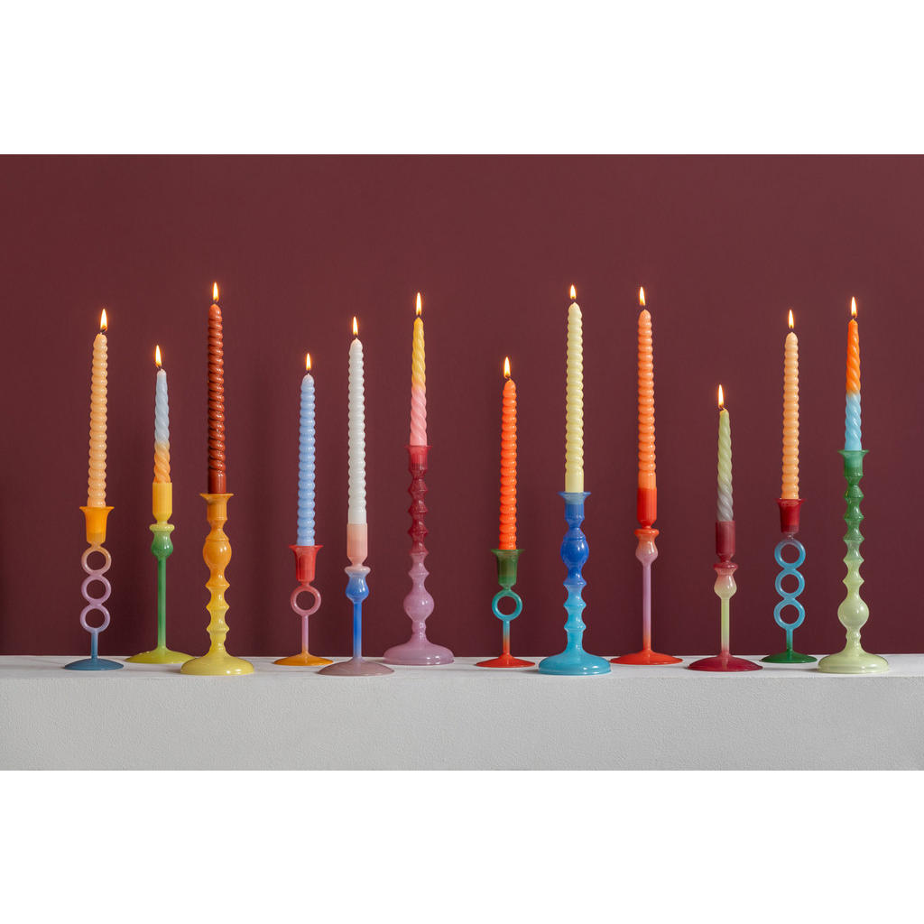 Thumbnail - Present Time Kerzenhalter, Mehrfarbig, Glas, Rund, 7.4x21x7.4 cm, CE, Dekoration, Kerzen & Zubehör, Kerzenhalter