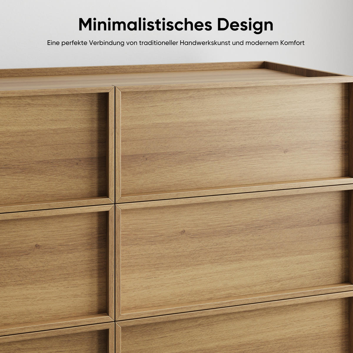 KOMMODE 115/78/48 cm Eiche aus MDF und Spanplatte mit 6 Schubladen - Nussbaumfarben, Holzwerkstoff (48/78/115cm) - OKMYHOME