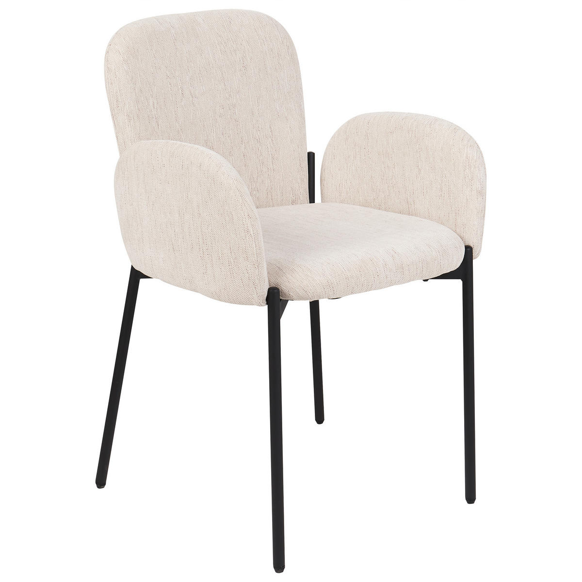 ESSZIMMERSTUHL 2er-Set Stoff Beige Albee - Beige/Schwarz, Textil (52/81/47cm) - Beliani