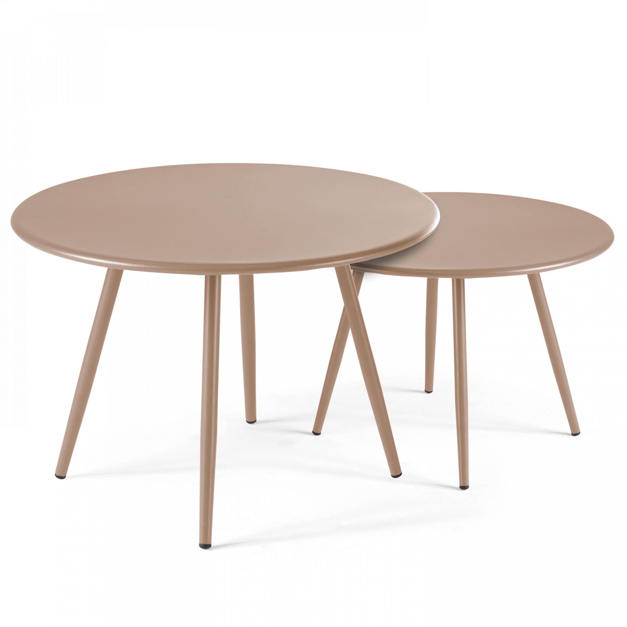 Oviala Garten-Loungetisch Taupe 50x34x50 cm