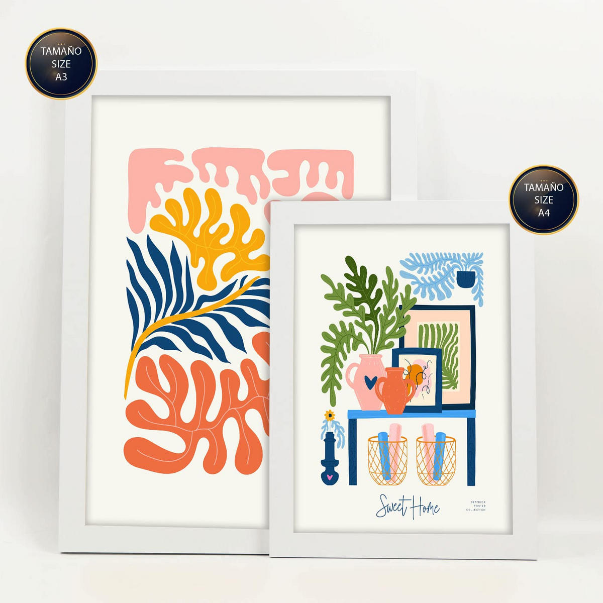 POSTER Set Mit 6 Minimalistischen In Pastellfarben Süßes Zuhause Drucke Von Landschaften Und Natur Für Innenarchitektur A3 & A4 Weißer Rahmen - Weiß, Papier (29/3cm) - Nacnic