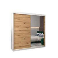 SCHWEBETÜRENSCHRANK 200/200/62 2-türig - Silberfarben/Eiche Artisan, Holz/Kunststoff (200/200/62cm) - Abiks Möbel