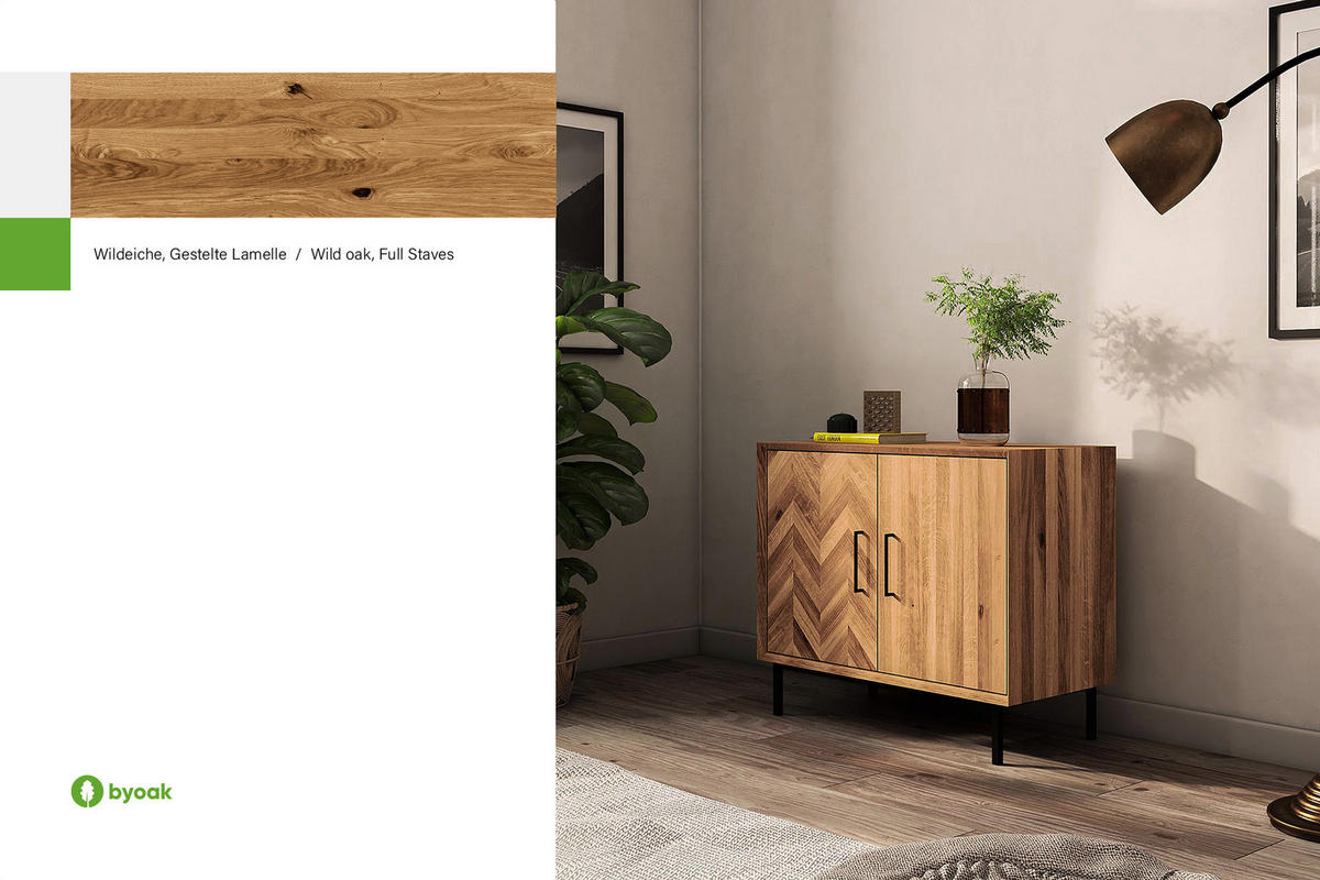 KOMMODE LEON Wildeiche - Wildeiche, Holz (97/80/45cm) - byoak