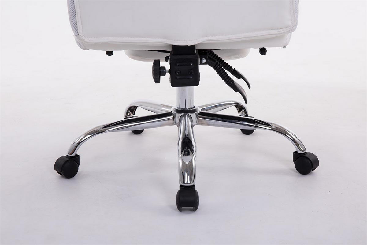 BÜROSTUHL XL Troja, Kunstleder Weiß - Weiß, Textil/Metall (67/122/67cm) - TPFLiving