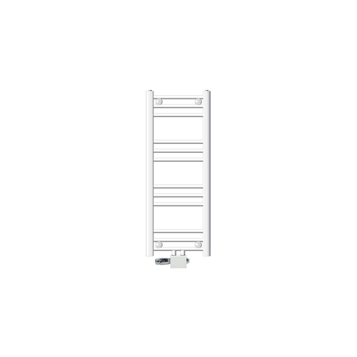 BADHEIZKÖRPER Sahara 300x800 mm Weiß gerade mit Ventil Universal - Weiß, Metall (30/80/3cm) - LuxeBath