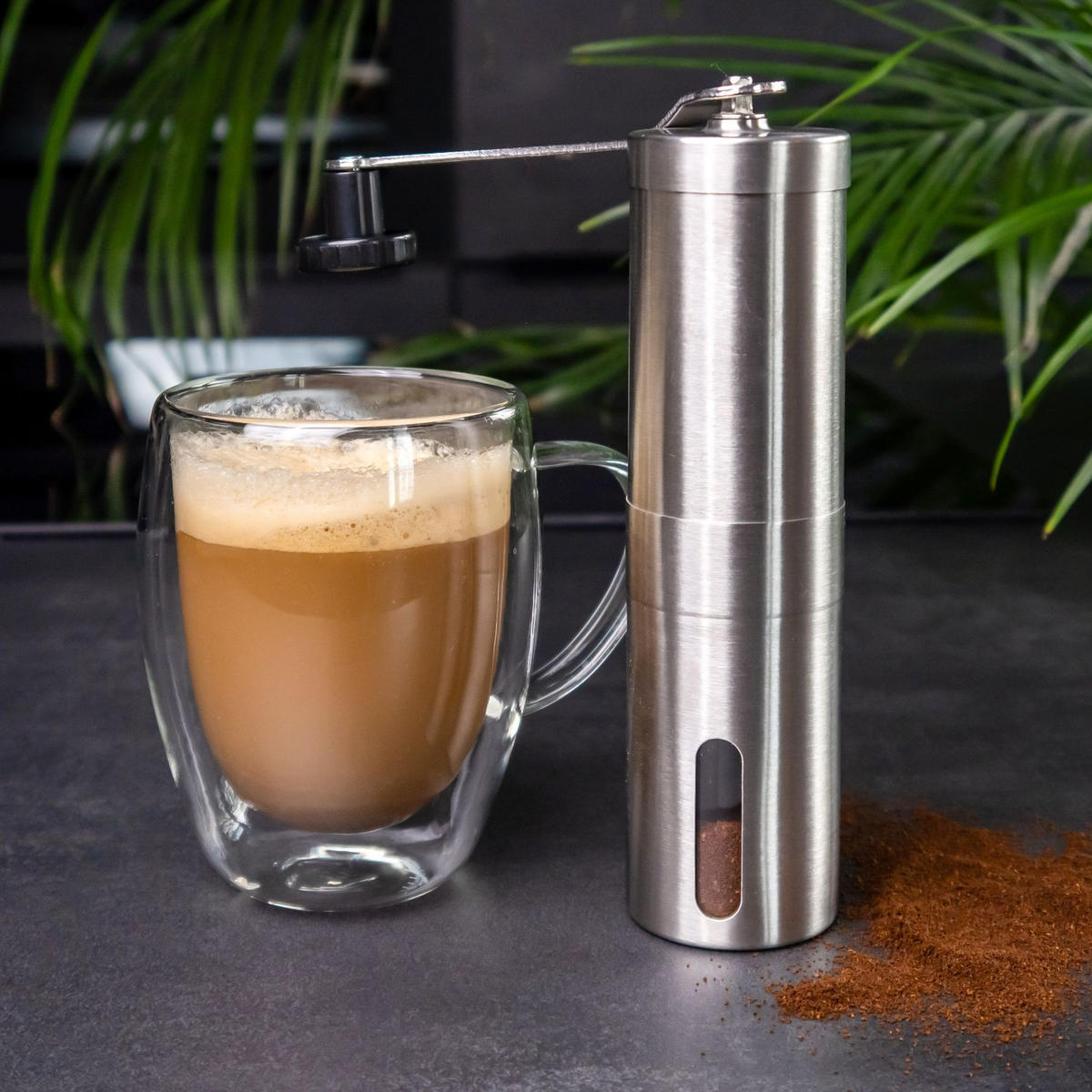 KAFFEEMÜHLE - Silberfarben, Metall (6/23/6cm) - Intirilife