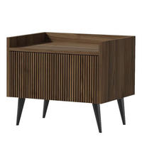 NACHTTISCH Arysa in Braun Walnuss Holzoptik 52/45/41 cm - Walnussfarben/Schwarz, Holzwerkstoff/Metall (52/45/41cm) - WFL GROUP