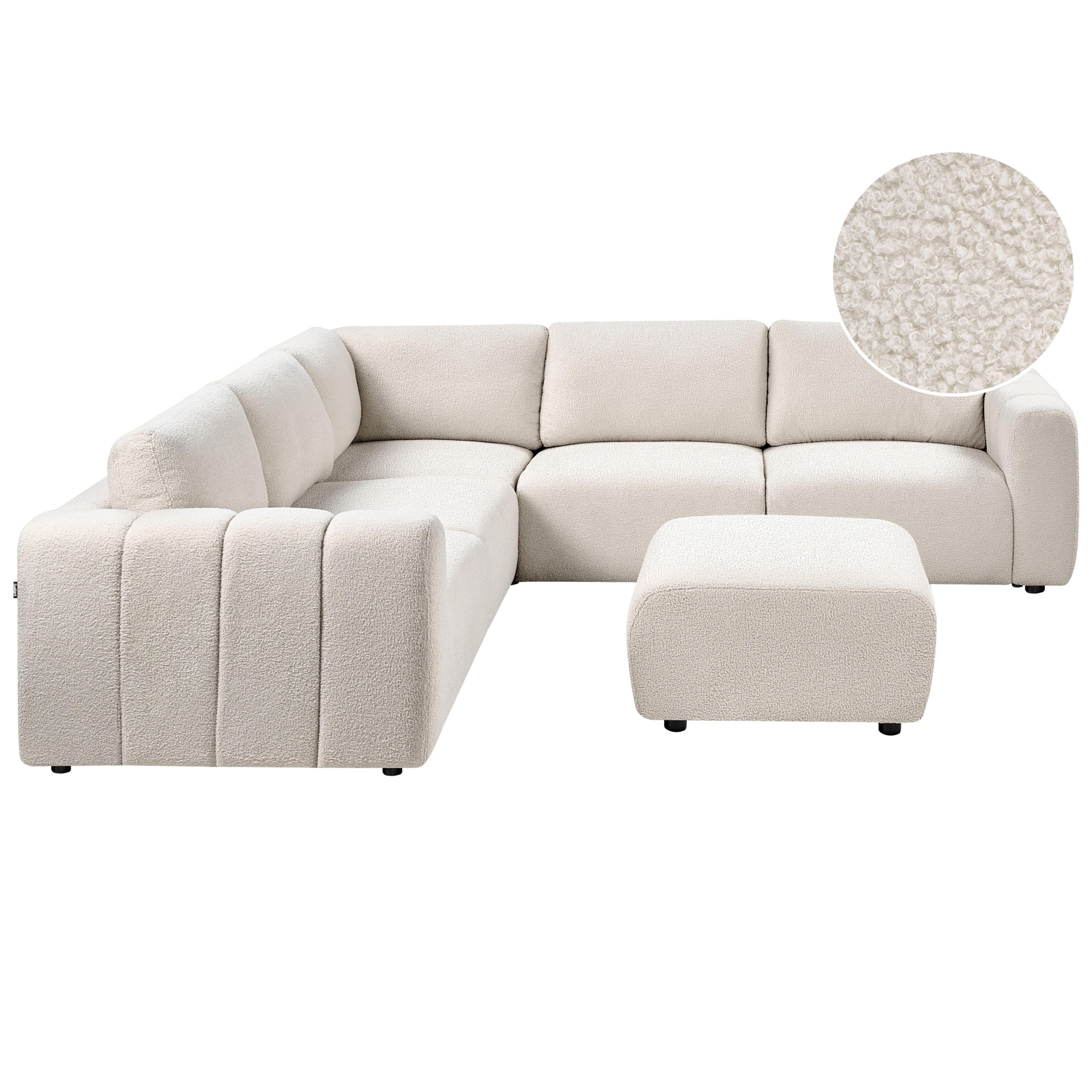 Beliani Ecksofa Creme 287x100 cm