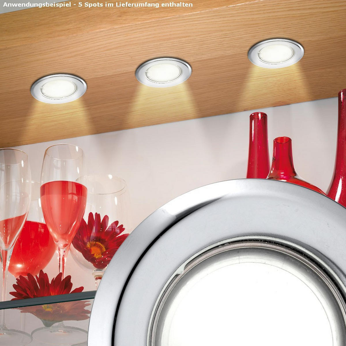 LED EINBAUSTRAHLER Chrom Silber - Silberfarben, Metall (8/8/13.5cm)
