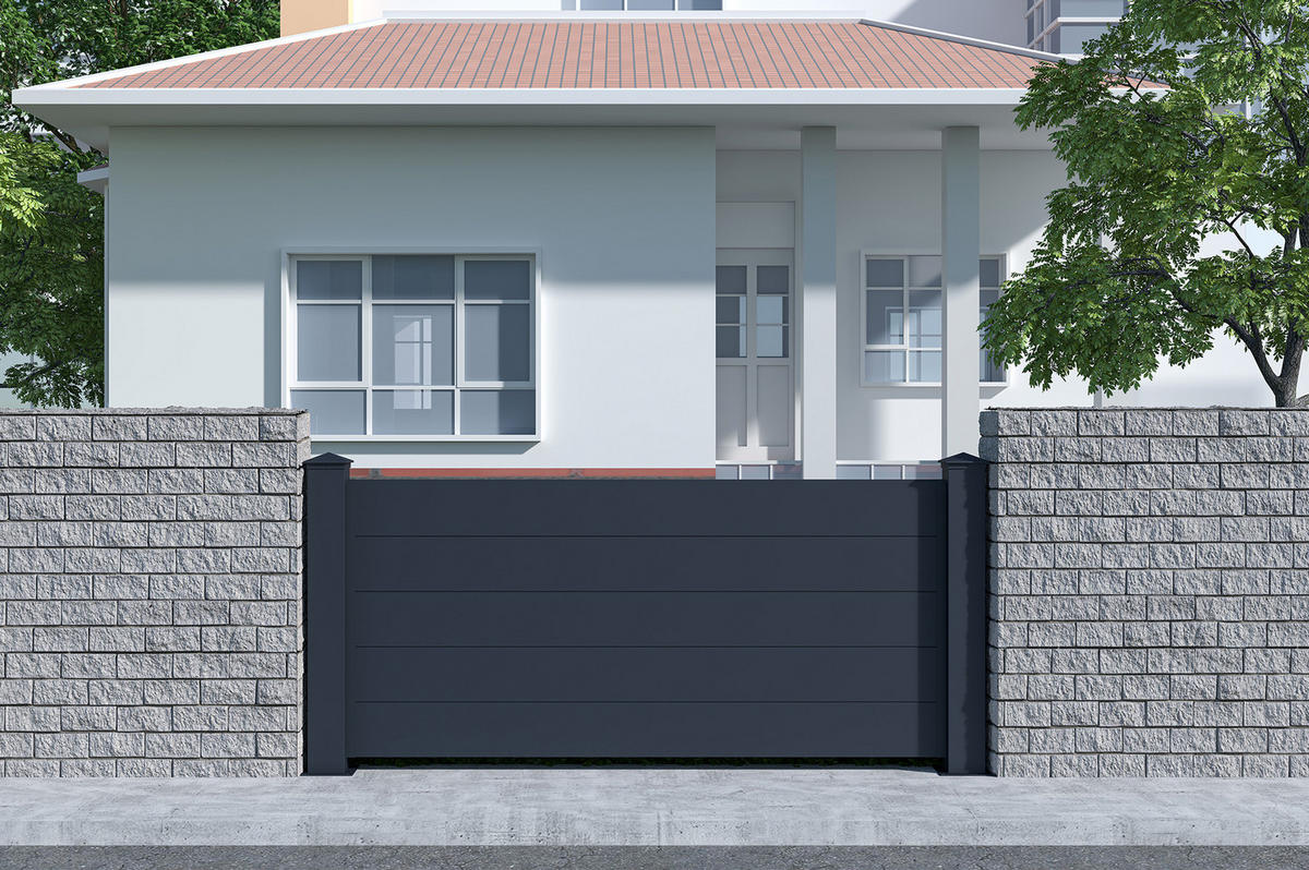 VORGARTENZAUN 5er-Set Niesen grau 1,9m H.90cm aluminium - Grau, Metall (945/89cm) - Casanoov