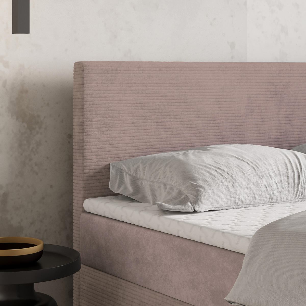 BOXBETT TORREL 180x200 cm mit Matratze und Topper - Rosa - Rosa, Holz (180/200cm) - MASSENO