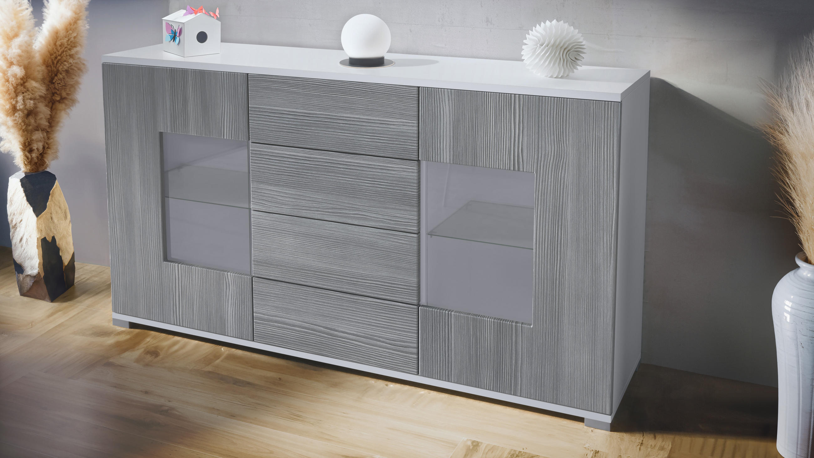 SIDEBOARD Grömitz Avola-Anthrazit - Anthrazit, Holzwerkstoff (138.5/75.5/35cm) - Vladon