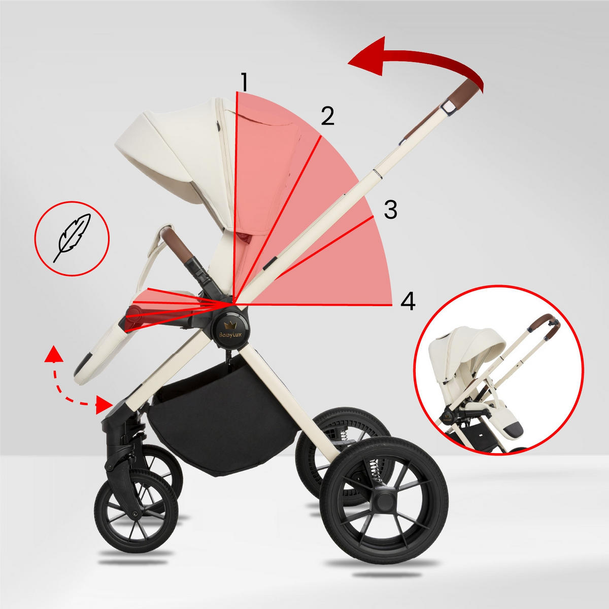 KINDERWAGEN Boldo 4in1 Olive Babywanne, Reisebuggy, Autositz, Isofix Basis - Schwarz/Weiß, Textil/Metall (58/98cm) - BabyLux