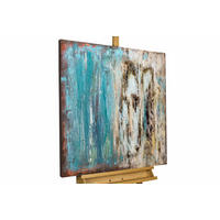 ÖLGEMÄLDE 80/80 cm - Blau/Braun, Holz/Textil (1.54/80cm) - KUNSTLOFT