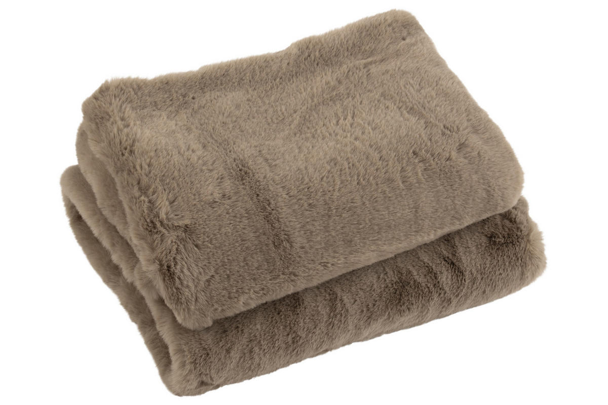 PLAID CUTIE - Plüsch - Mausgrau - 180/130/4 cm - Grau, Textil (130/180cm) - J-Line