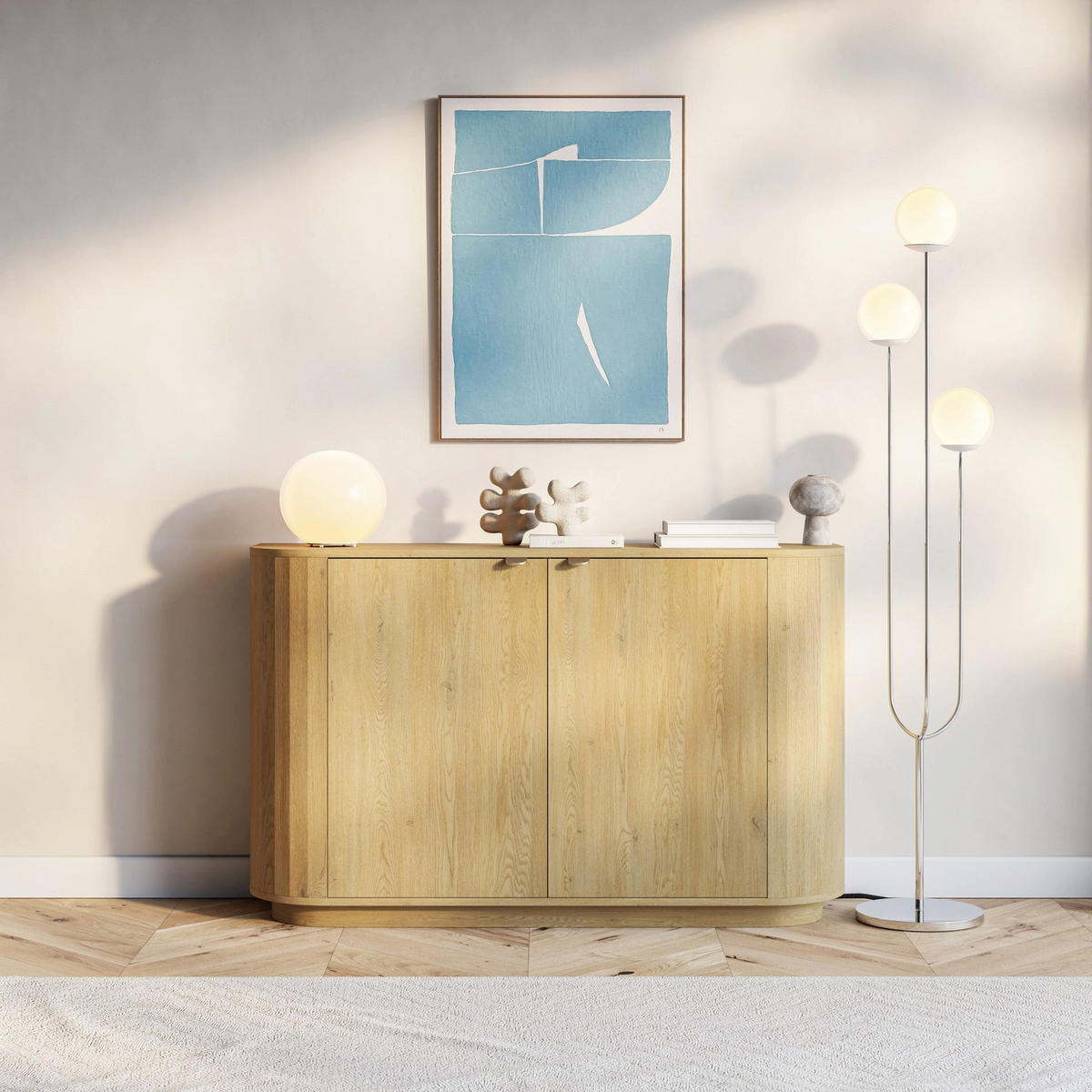 SIDEBOARD Coru dub cremona torro 140cm - zlatá/farba duba, kov/kompozitné drevo (140/90.9/39.1cm) - Selsey