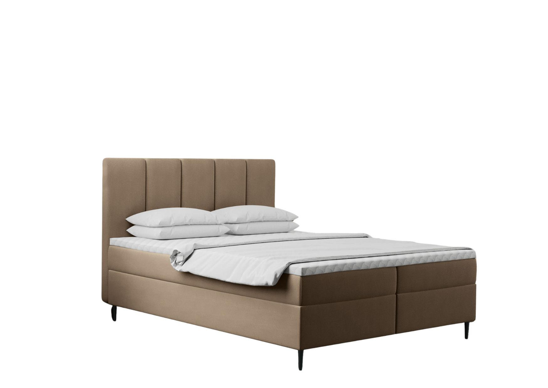 BOXBETT Mit Bettkasten Und Matratze POEL Beige 140x200 cm H3-Bonell - Mooreichefarben/Beige, Holz/Holzwerkstoff (140/200cm) - Kaiser Möbel
