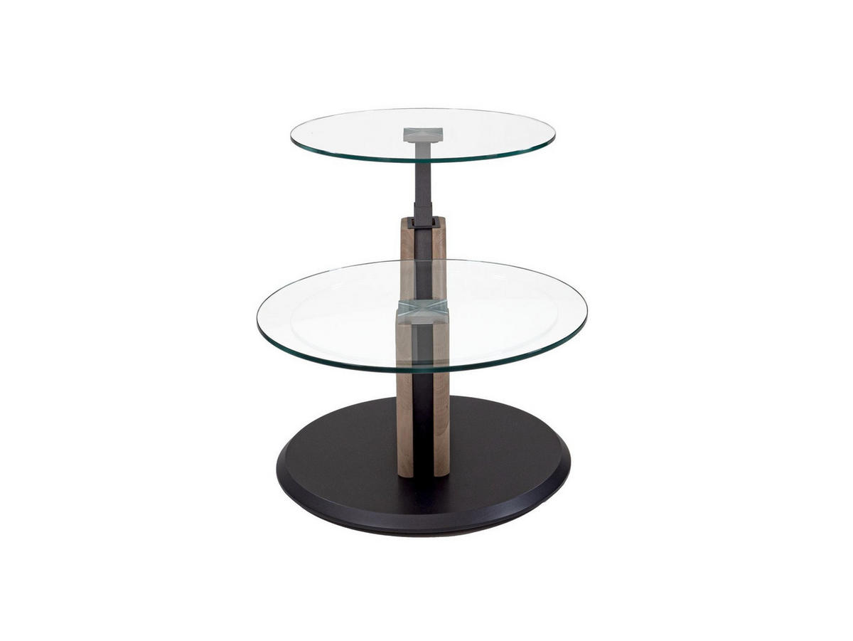 COUCHTISCH Cathe 110x60x45 höhenverstellbar Wildeiche Bianco/Klarglas - Braun, Glas (110/60/45cm) - 58aufmkessel