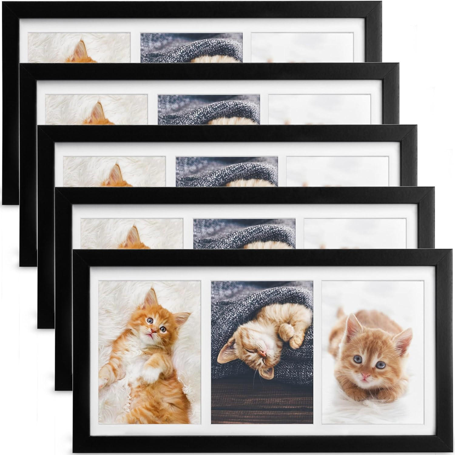 BILDERRAHMEN Galeria 10x15cm Schwarz (5tlg) - Schwarz, Holzwerkstoff (20/2/37cm) - BoMoe