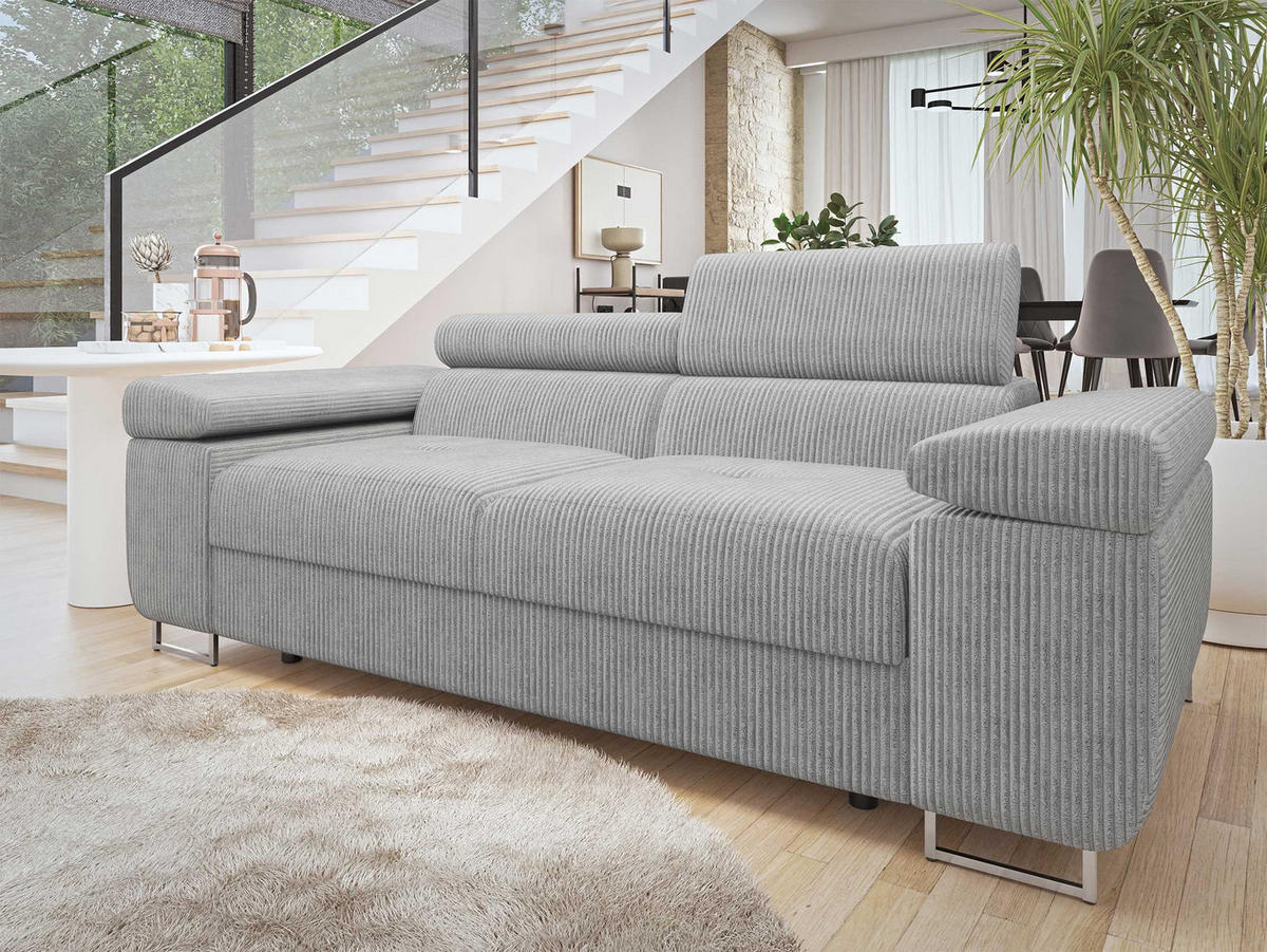 SOFA Torezio 2 Cord - Grau, Holz/Textil (198/90/102cm) - MIRJAN24