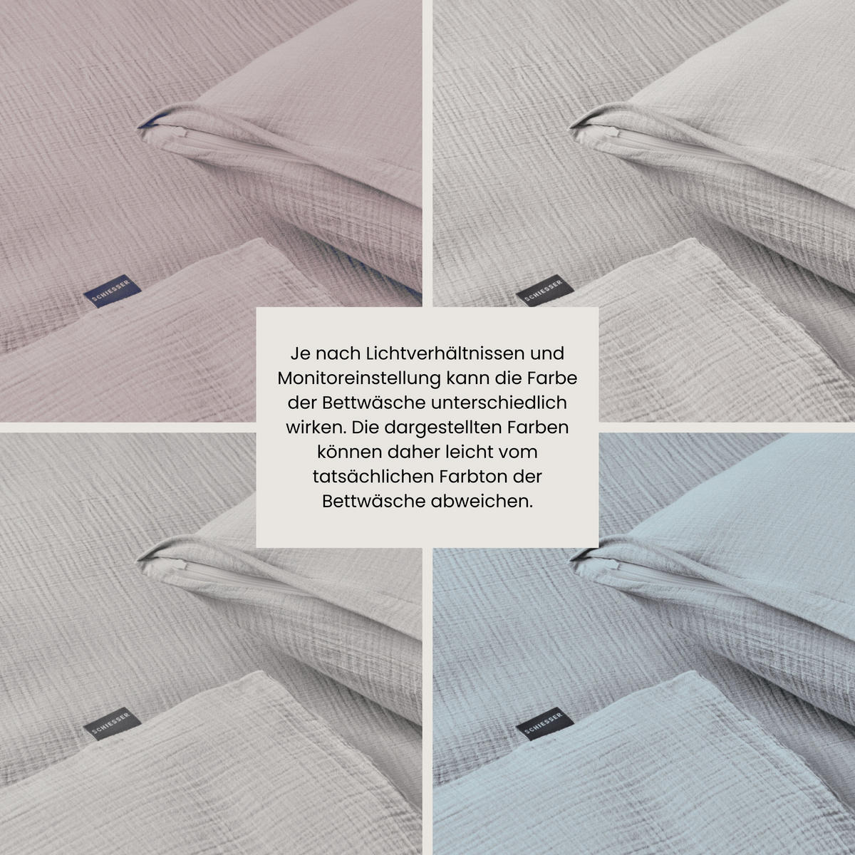 BETTWÄSCHESET Molly - Musselin - 2-teilig - 135 x 200 cm - Hellgrau - Hellgrau, Textil (135/200cm) - SCHIESSER