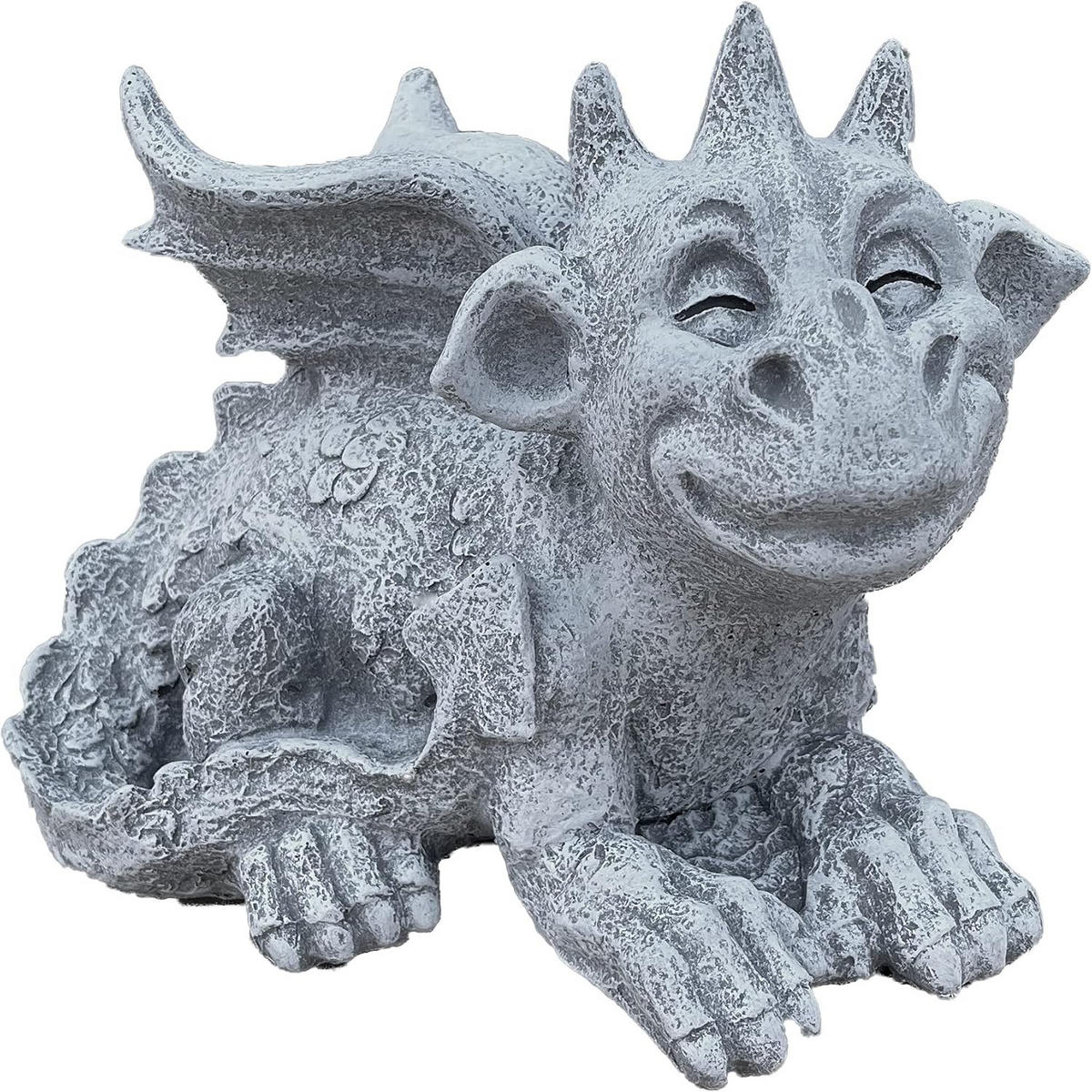STEINFIGUR Drache Filou frostfest wetterfest Gartenfigur - Grau, Stein (21/17/15cm) - stoneandstyle