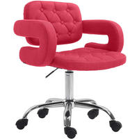 DREHSTUHL Stoff rot - Chromfarben/Rot, Textil/Metall (62/78/55cm) - CLP