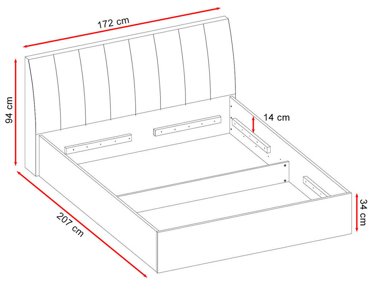 SCHLAFZIMMER-SET Italia Weiß matt / weiß hochglanz 5-teilig - Weiß Hochglanz/Weiß, Holz/Holzwerkstoff (160/200cm) - Feldmann-Wohnen