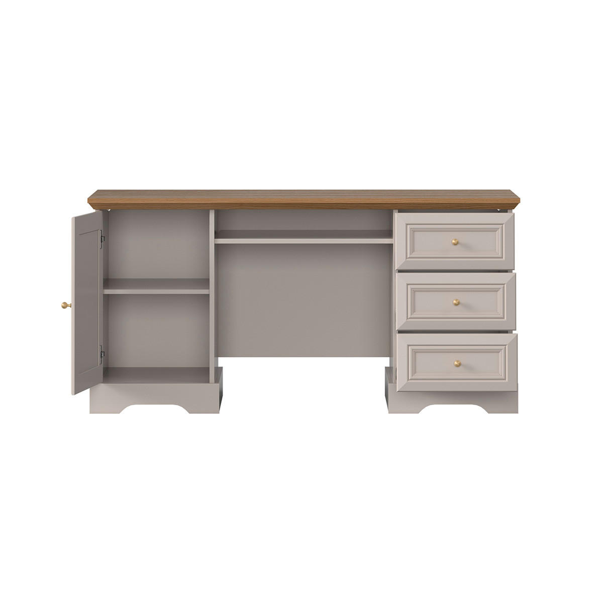 PÍSACÍ STÔL Dulci Kašmír a drevo - béžová, kompozitné drevo (57.2/144.7/72.4cm) - Petits-meubles