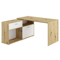 ECKSCHREIBTISCH mit niedrigem Stauraum, umwandelbar, L138cm - Diego - Eiche Artisan, Holzwerkstoff (39.5/138/75cm) - Calicosy