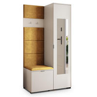 GARDEROBENSCHRANK VIRA 95/181/51 cm Modern Garderobe-Set Kaschmir - Kaschmir/Gelb, Holzwerkstoff (95/181/51cm) - MASSENO