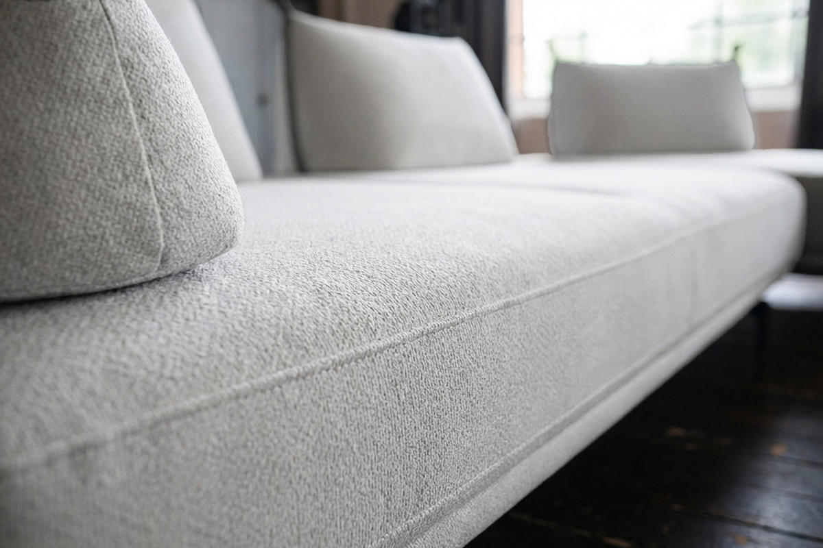 ECKSOFA CANE Grau Webstoff - Schwarz/Grau, Textil/Metall (310/210cm) - KAWOLA