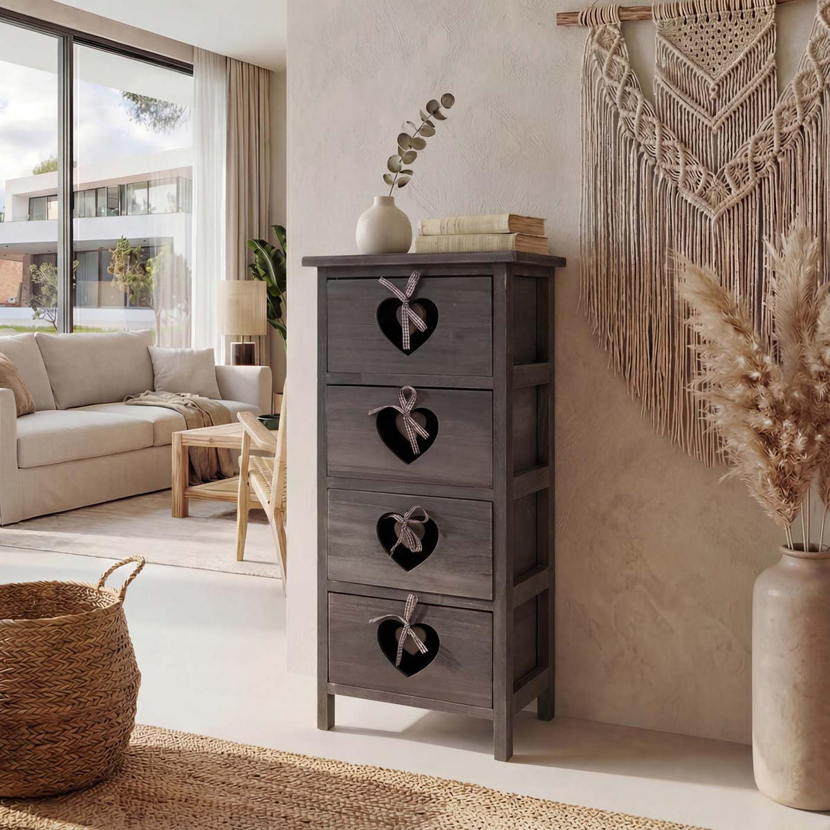 KOMMODE Grau, Braun - Braun/Grau, Holz (29/70/25cm) - MCW