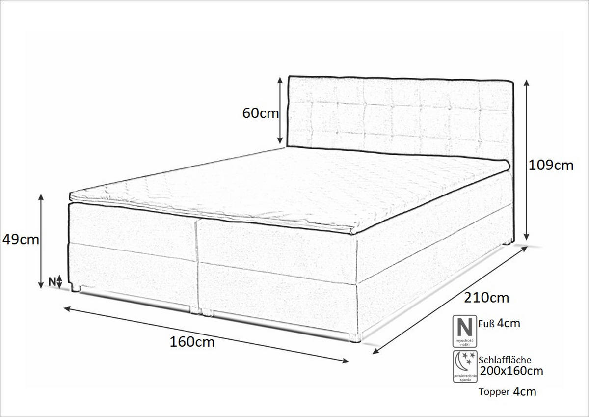 BOXBETT Malmo 160x200 cm mit Topper, zwei Bettkästen und Matratze, rosa - Rosa, Kunststoff (160/200cm) - Margaret Hadas24