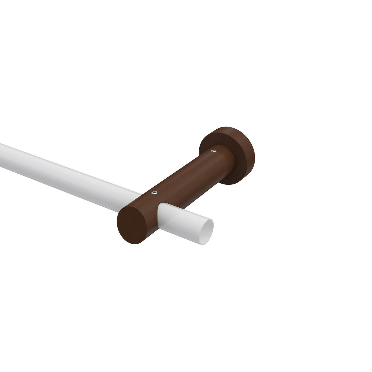 TRÄGER FÜR GARDINENSTANGEN 20 mm Ø, Talena 1-läufig, Nussbaum - Nussbaumfarben, Holz (15/5.3/5.3cm) - INTERDECO