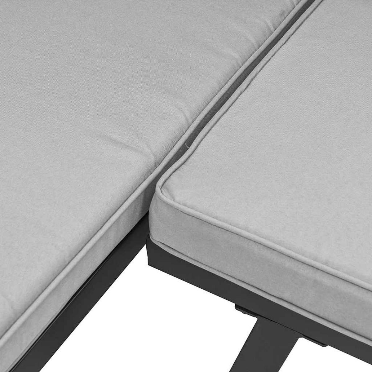 GARTENBANK-SET 3-Tlg. Schwarz Pulverbeschichteter Stahl - Schwarz, Metall - vidaXL