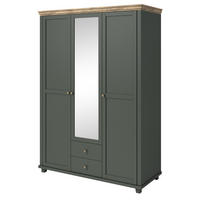 DREHTÜRENSCHRANK EVOLETTA 154/216/62 cm 3-türig mit Spiegel Grün - Grün, Holzwerkstoff (154/216/62cm) - MASSENO