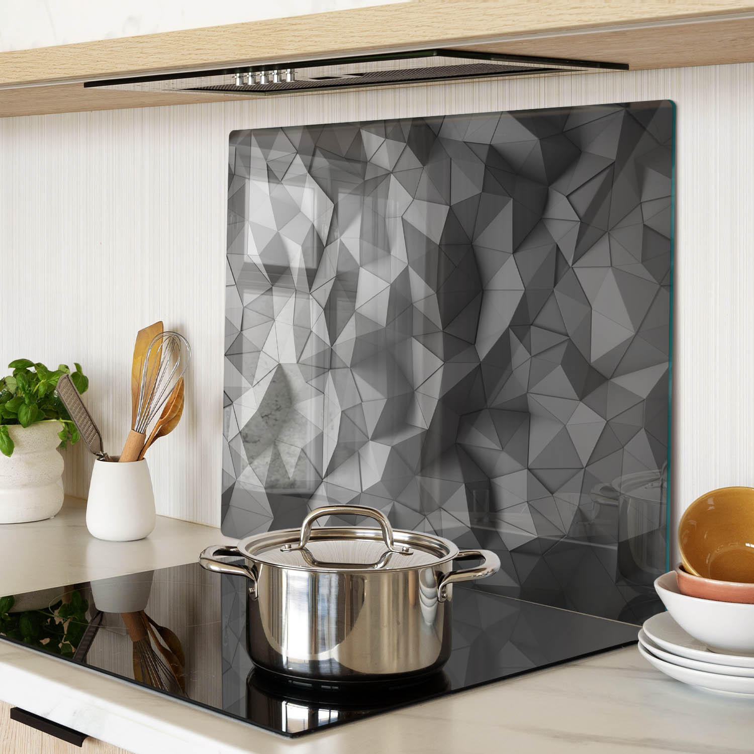 GLASPLATTE 60x52 cm 3D - Grau, Glas (60/0.4/52cm) - TULUP